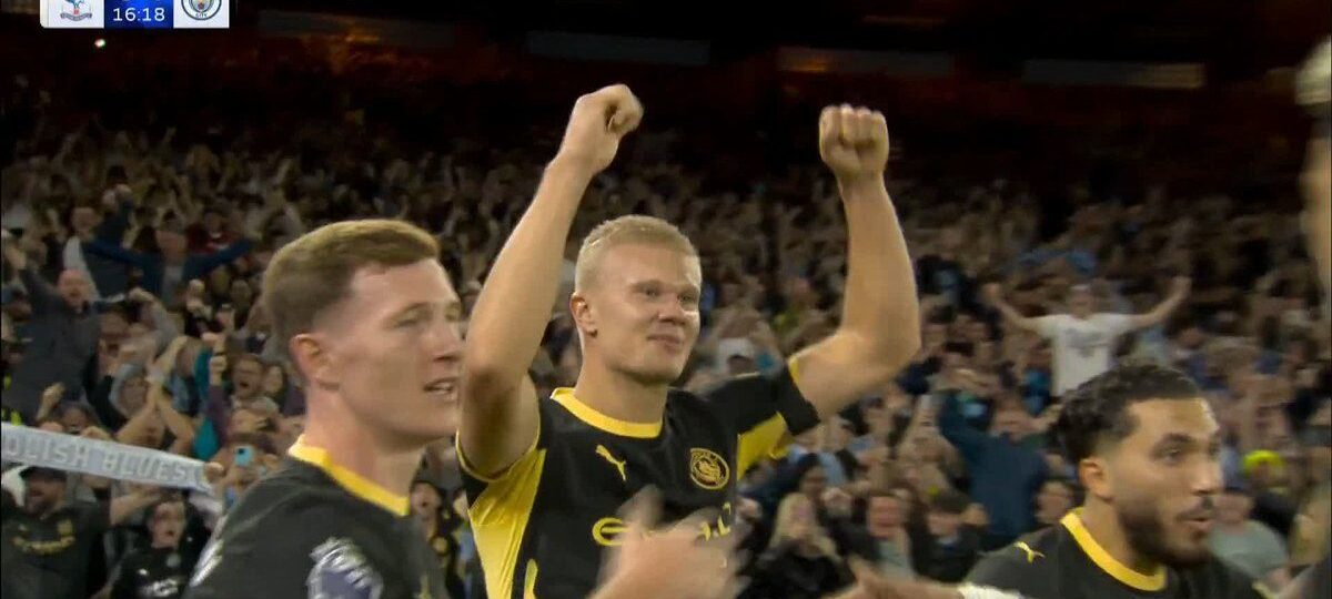 Watch: Erling Haaland scores stunning header to put Man City ahead vs Crystal Palace