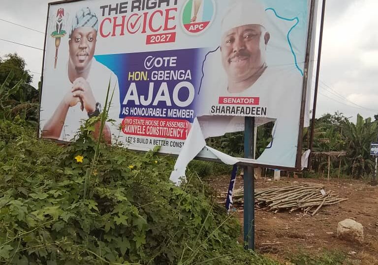 Oyo 2027: APC chieftain raises alarm over destruction of billboards, seeks security intervention