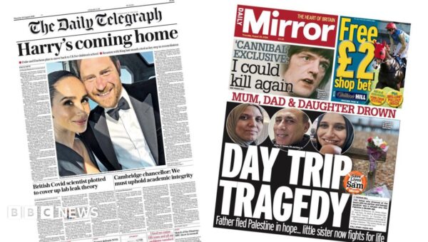 ‘Harry’s coming home’ and ‘Day trip tragedy’