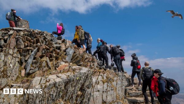 ‘It’s not Alton Towers’ – rows break out over queuing at Wales’ highest mountain