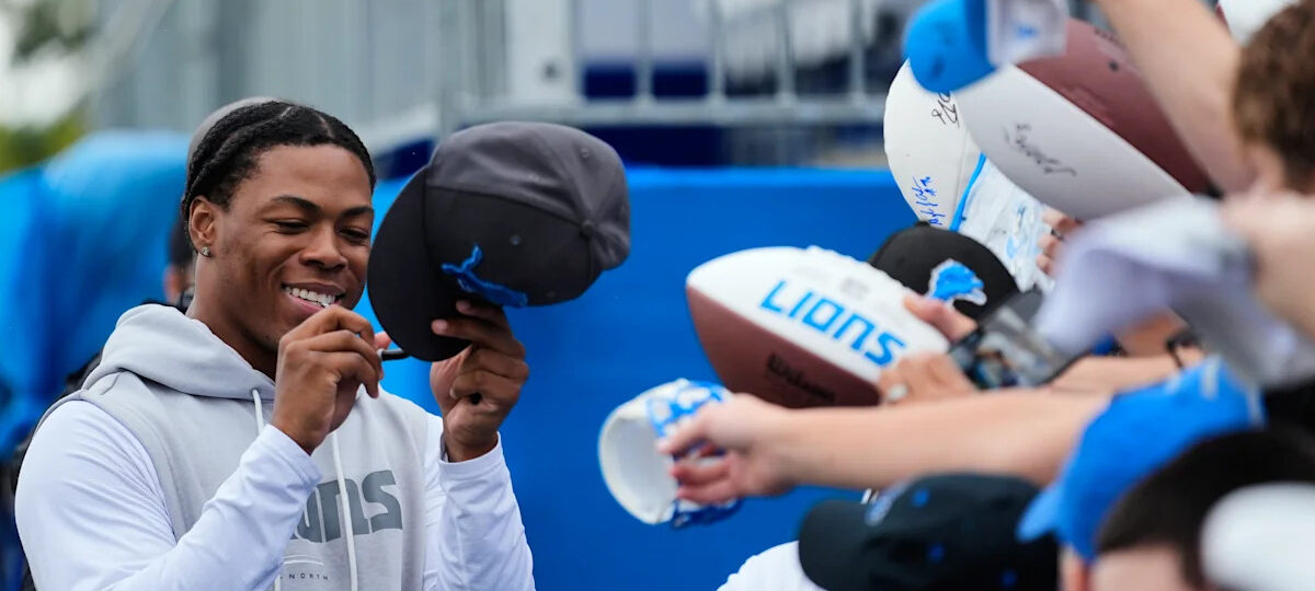 Jahmyr Gibbs back on the field for the first time since Detroit Lions training camp started