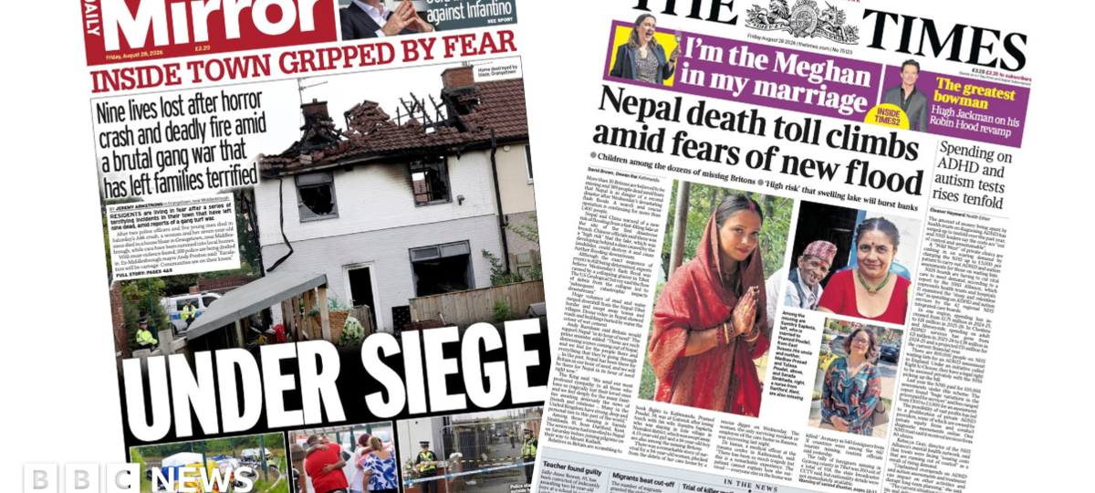 The Papers: 'Town gripped by fear' and 'Nepal death toll climbs'