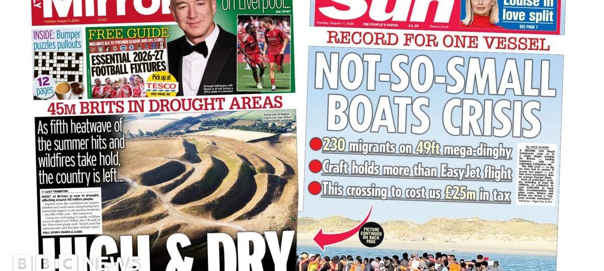 The Papers: '45m Brits in drought' and a 'Not-so-small boats crisis'