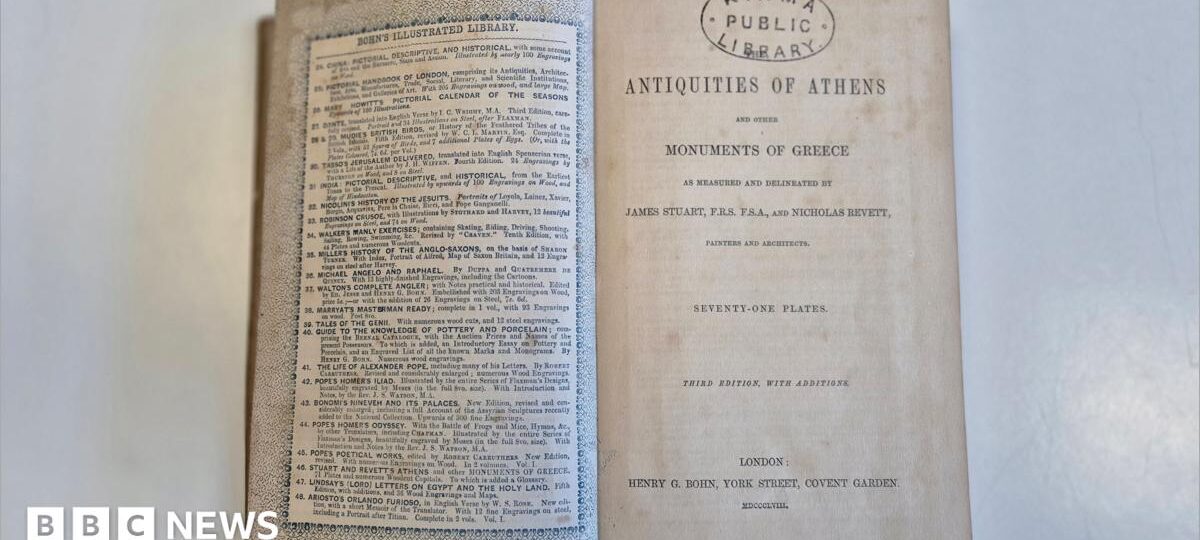 Book hidden in fireplace returned to Australian library 150 years overdue