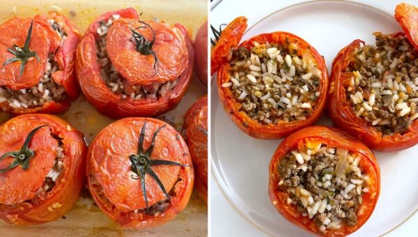 My dad’s Greek stuffed tomatoes are perfect for a healthy summer dinner