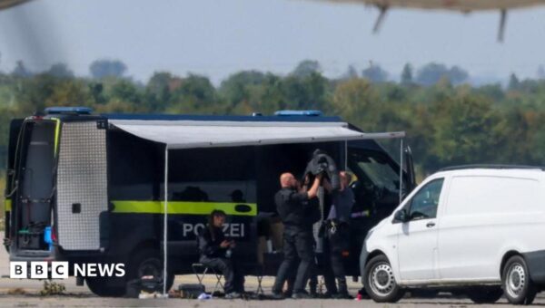 Drone carrying explosives found at German airport, police say