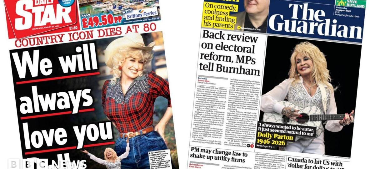 The Papers: 'We will always love you, Dolly'