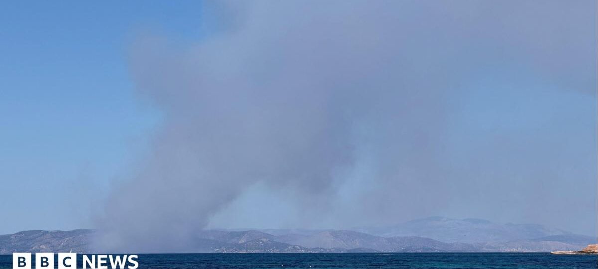 Two dead and evacuation under way as fires break out on Greek island