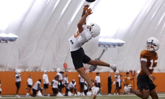WATCH: Graceson Littleton makes leaping INT in practice