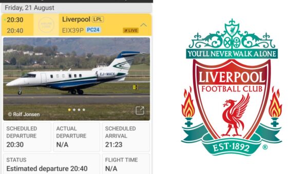 Sky reporter tracks private jet heading to Liverpool sparking fresh transfer speculation