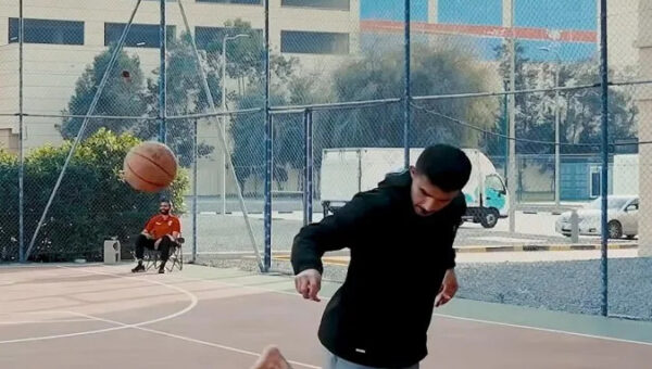 Watch: Soccer player breaks basketball world record with backheel kick