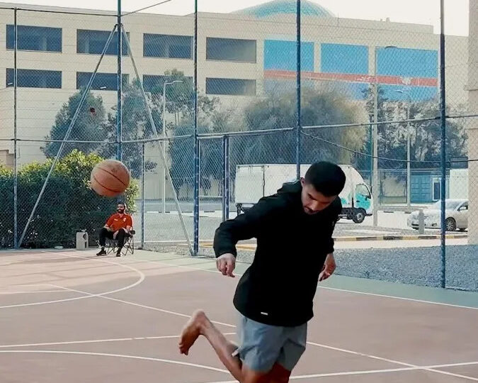 Watch: Soccer player breaks basketball world record with backheel kick