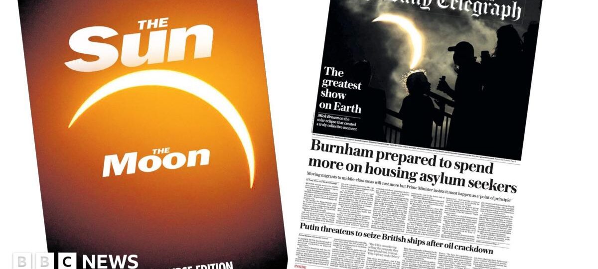 The Papers: 'The Sun, the Moon' and 'The greatest show on Earth'