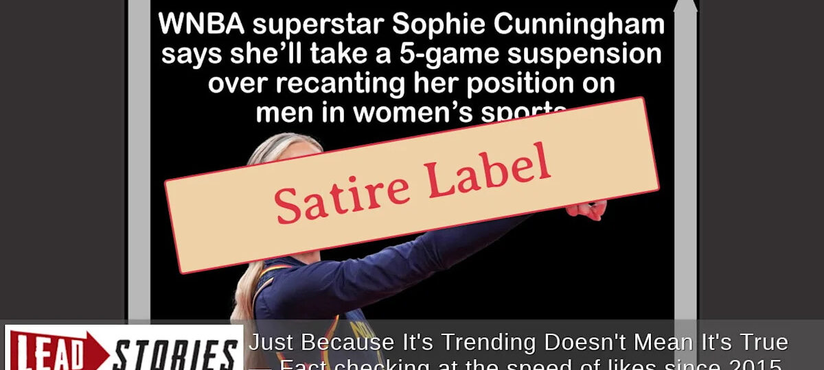 Fact Check: Sophie Cunningham Did NOT Say She Would Take 5-Game Suspension Instead Of Recanting Remarks On Trans Women In Sport