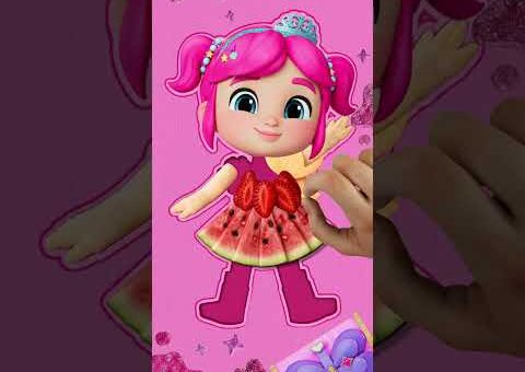 The HEALTHIEST Princess! 🍉 Design A Fruit Outfit For Emmie #craft #kids #shorts