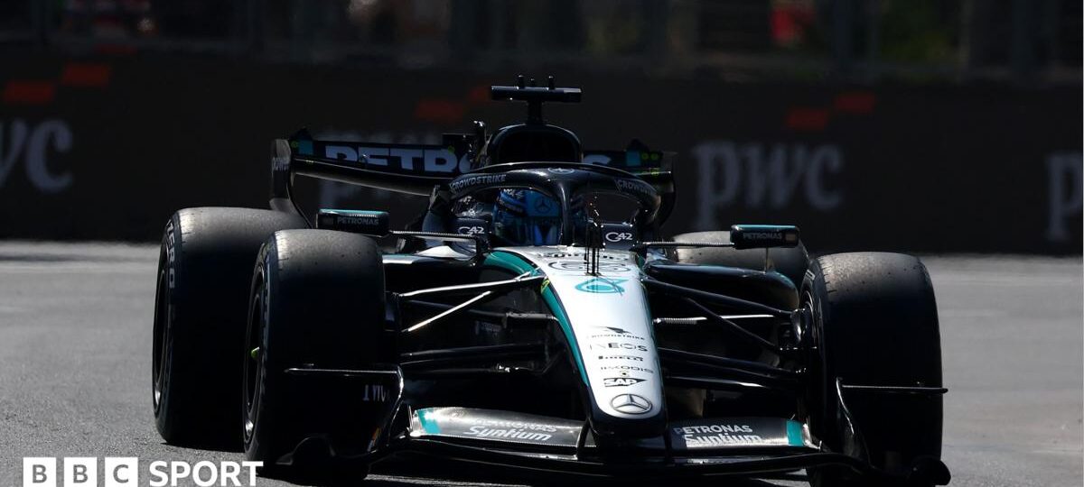 Russell fastest in Baku as Antonelli stops on track