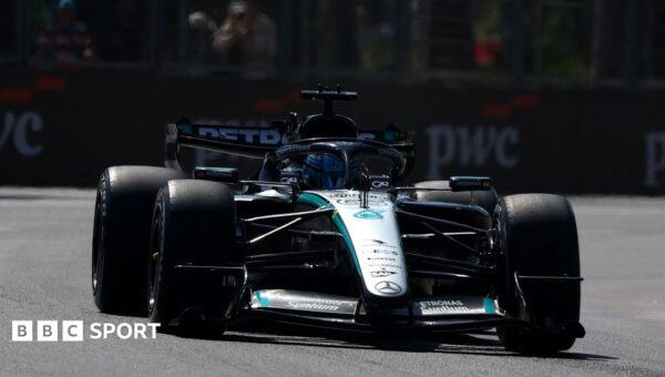 Russell fastest in Baku as Antonelli stops on track