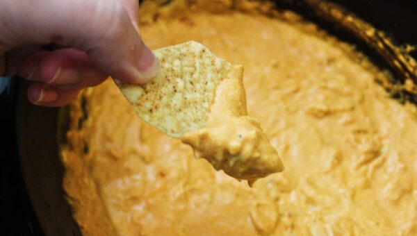 I make this 6-ingredient slow-cooker Buffalo chicken dip every game day. It’s always a crowd-pleaser.