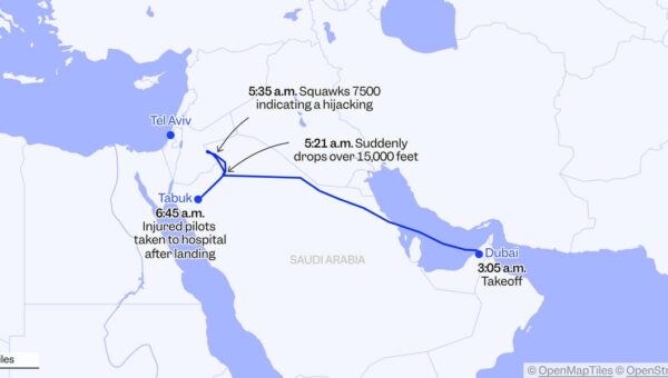 A flight between Dubai and Tel Aviv dropped 17,000 feet, then sent a hijack warning. Here's what we know.