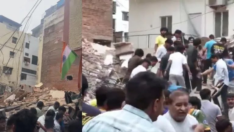 Many feared trapped as building collapses in Delhi