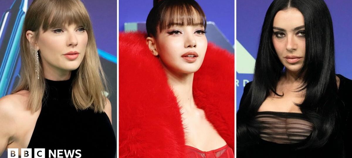 Taylor Swift and Charli XCX among stars to light up VMAs red carpet