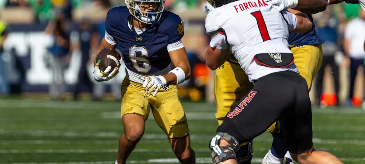 Watch Notre Dame's Jordan Faison with a 30-yard catch-and-run