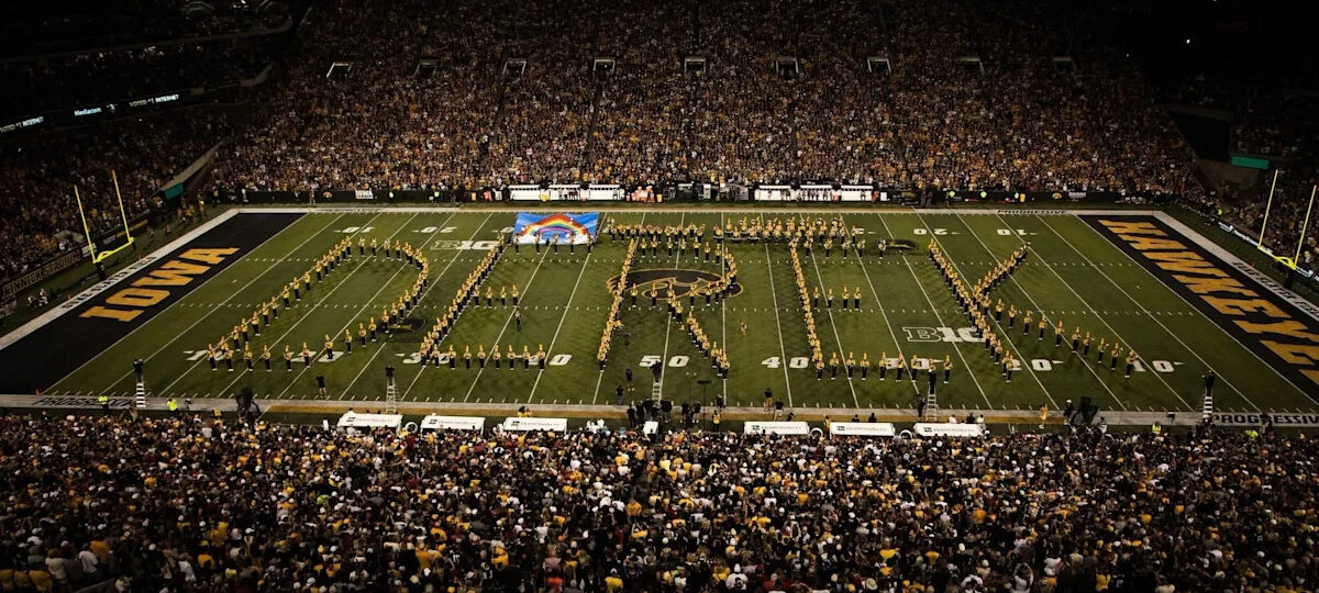 Hawkeye Band honors Derek Phillips during emotional Cy-Hawk game