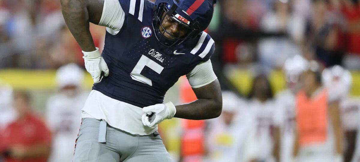Why is Kam Franklin helmet a Guardian cap for Ole Miss vs LSU?