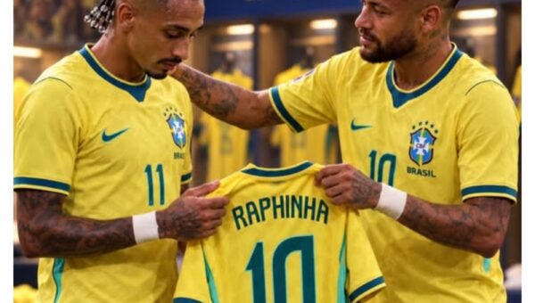 Raphinha takes Brazil’s no10 shirt from Neymar