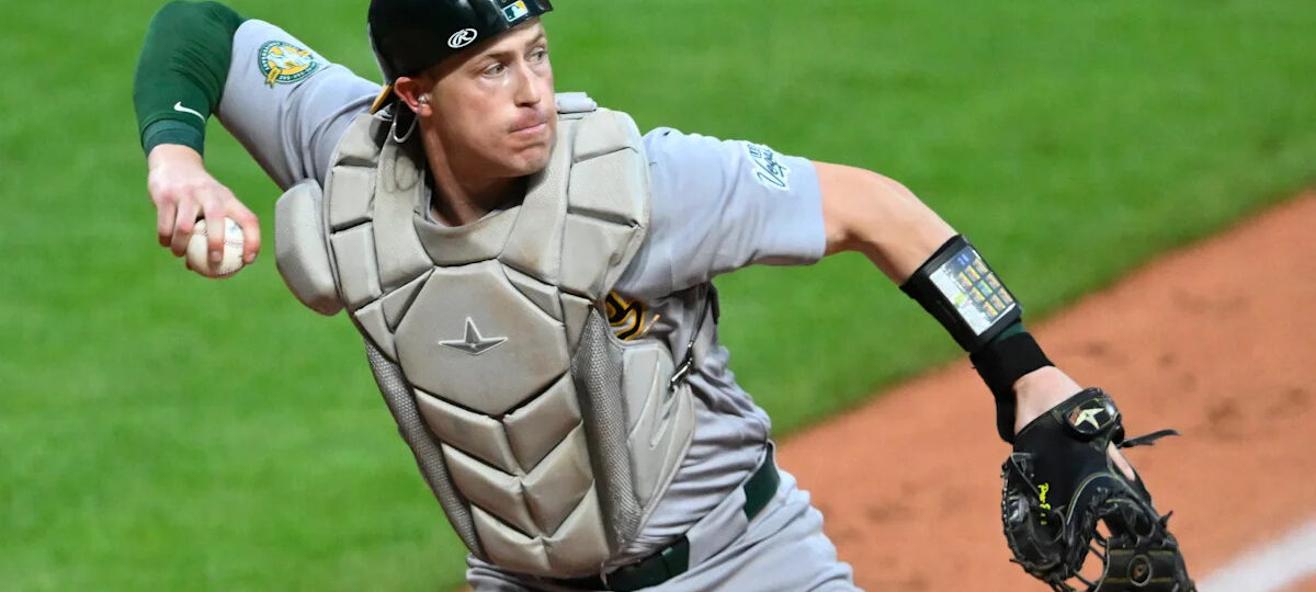 Brian Serven injury update: A's catcher exits after taking ball to face in scary moment