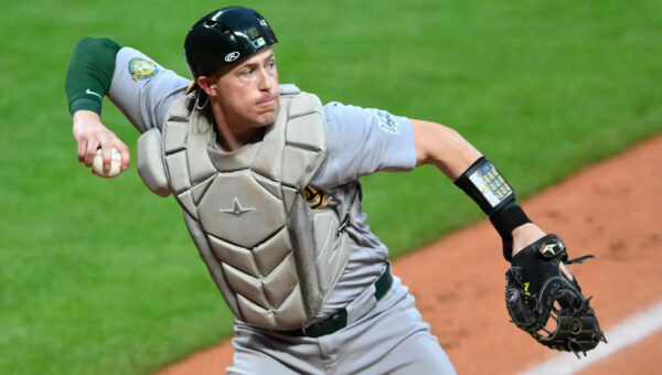 Brian Serven injury update: A's catcher exits after taking ball to face in scary moment