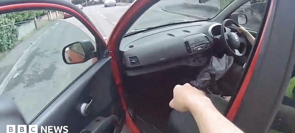 'Get in' - woman joins police chase by giving officer a lift in Nissan Micra