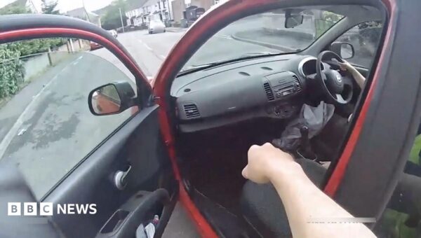 ‘Get in’ – woman joins police chase by giving officer a lift in Nissan Micra