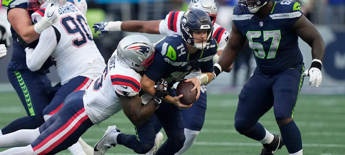Seahawks' Sam Darnold has a soft tissue injury and the timeline for his return is unclear