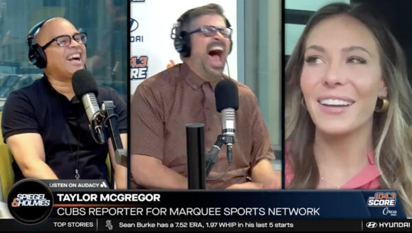 Taylor McGregor gets yelled at by security guard during live interview