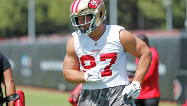 49ers defensive end Nick Bosa misses practice with calf, knee concerns