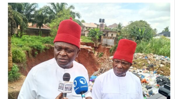 Umeh begs Nigerian govt to declare Anambra Central ecological disaster zone as erosion swallows houses