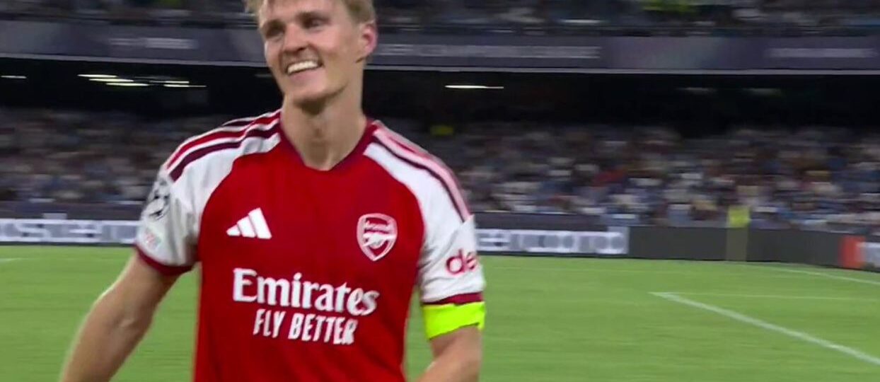 Watch: What a hit! Martin Odegaard with a stunner to give Arsenal the lead vs Napoli
