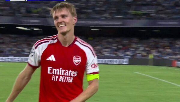 Watch: What a hit! Martin Odegaard with a stunner to give Arsenal the lead vs Napoli