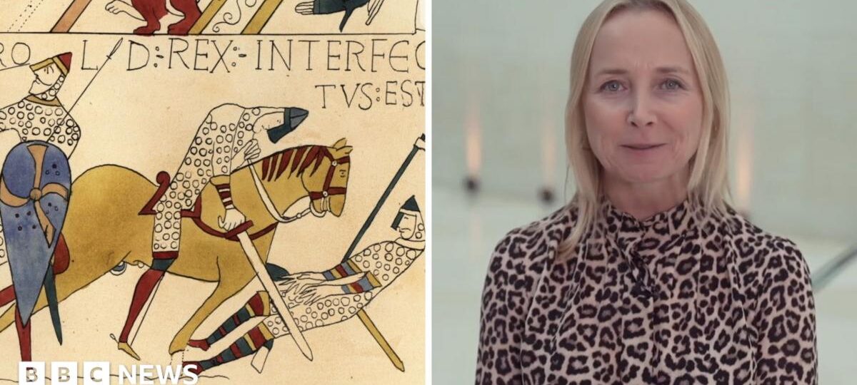 What famous scenes are in the epic Bayeux Tapestry?