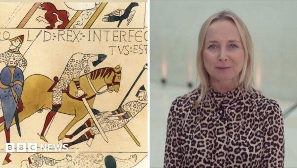 What famous scenes are in the epic Bayeux Tapestry?