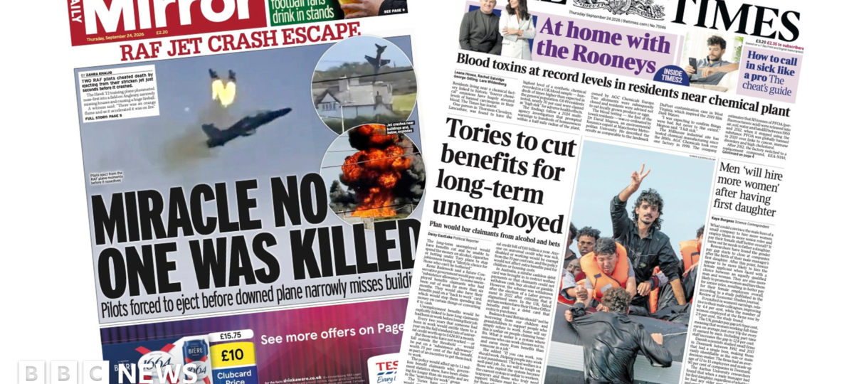 The Papers: 'RAF jet crash escape' and 'Tories to cut benefits'