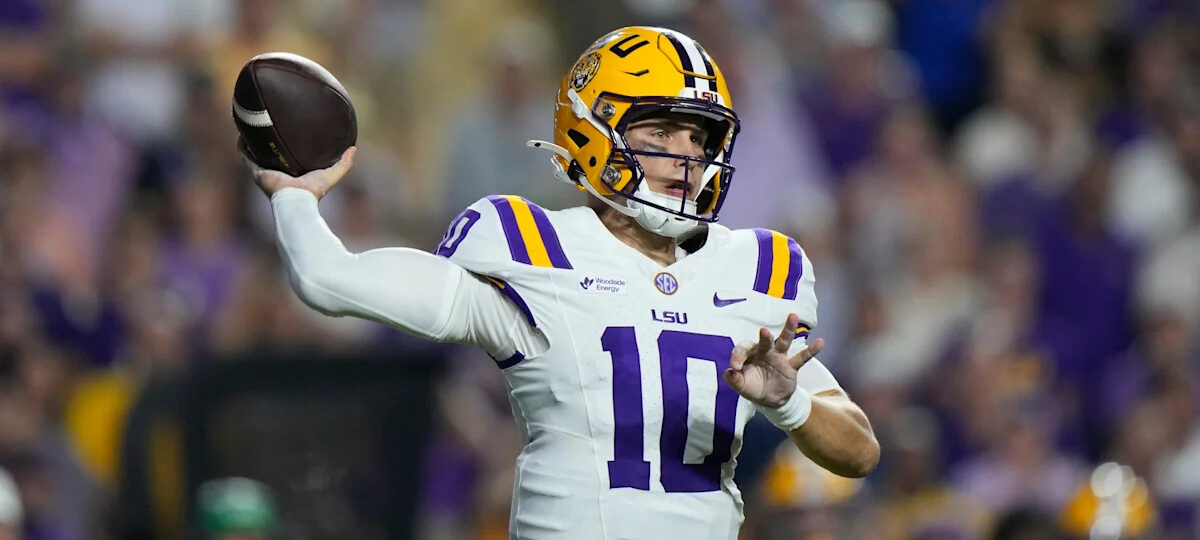 LSU QB Sam Leavitt upgraded to questionable for Ole Miss game