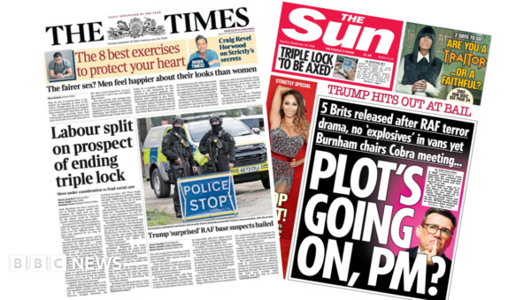 The Papers: ‘Labour split on triple lock’ and ‘Plot’s going on, PM?’