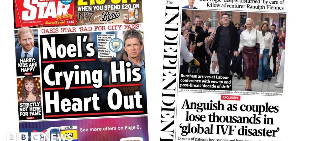 The Papers: ‘Noel’s crying his heart out’ and ‘global IVF disaster’