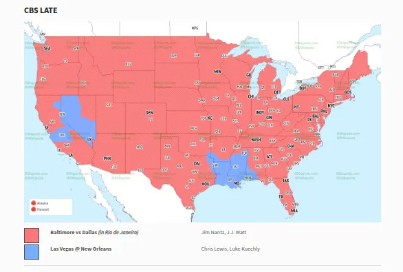 Ravens-Cowboys Week 3 TV coverage map and broadcast crew