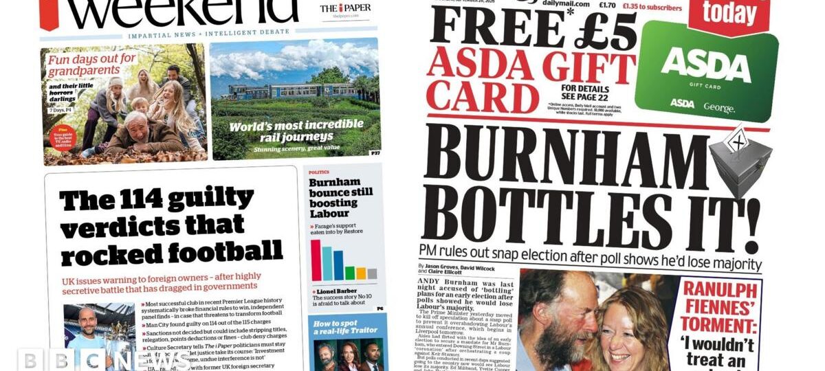 The Papers: 'Verdicts that rocked football' and 'Burnham bottles it'