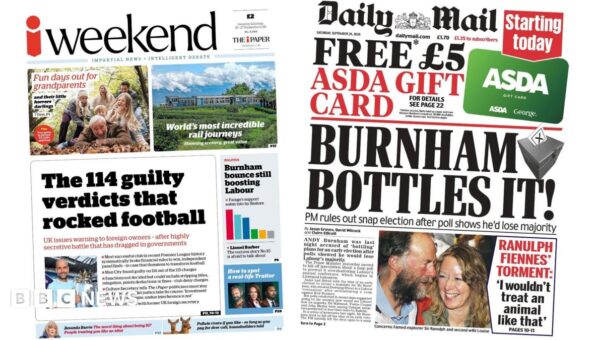 The Papers: ‘Verdicts that rocked football’ and ‘Burnham bottles it’