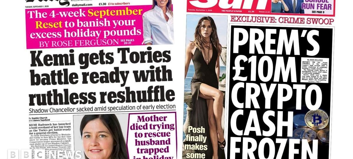 The Papers: 'Kemi gets Tories battle ready' and 'Posh makes some dosh'