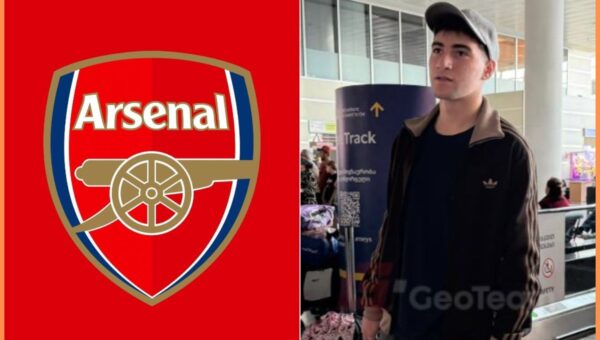 (Photo) Midfielder pictured at airport on way to signing for Arsenal on 5-yr contract